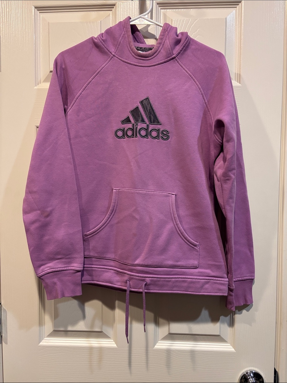 adidas Purple Pullover Hoodie with Black Logo